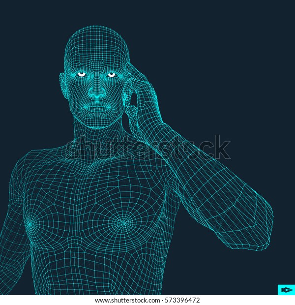 Man Thinker Pose 3d Model Man Stock Vector (Royalty Free) 573396472 ...