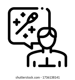 man thinking about acupuncture icon vector. man thinking about acupuncture sign. isolated contour symbol illustration