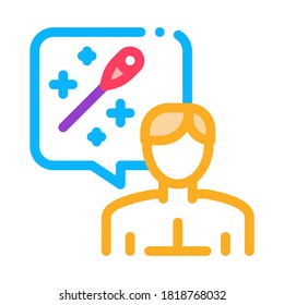 man thinking about acupuncture icon vector. man thinking about acupuncture sign. color symbol illustration