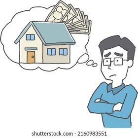 A man thinking about the cost of housing