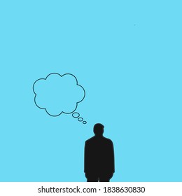 A man is thinking about his dreams - vector