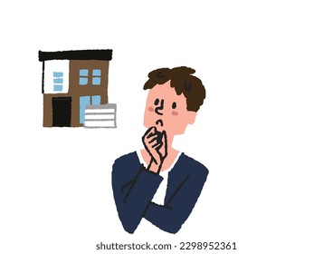  A man thinking about his home