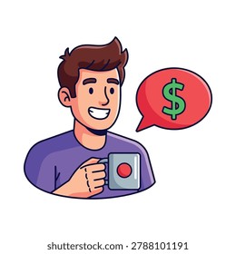 Man thinking about money concept with thinking business investment positive