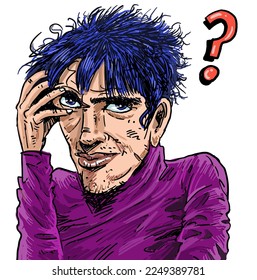 A man thinking about something he worries about.