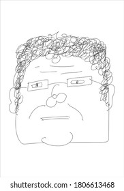 
Man thinking in black stroke on white background