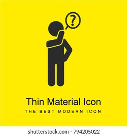 Man Thinking bright yellow material minimal icon or logo design