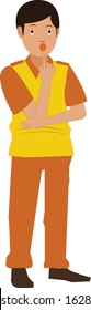 
MAN THINKING CARTOON VECTOR ILLUSTRATION