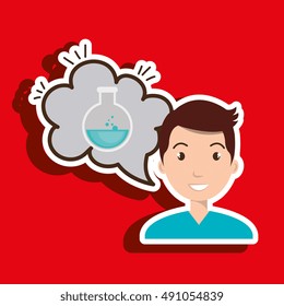 man thinking creating bubble