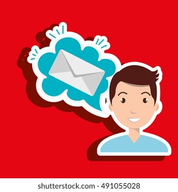 man thinking creating bubble