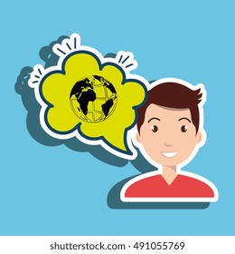 man thinking creating bubble