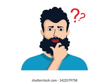 Man thinking design illustration vector.