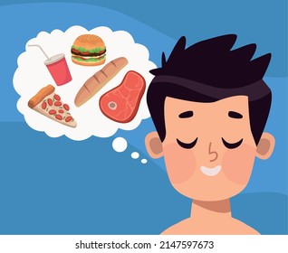 hombre pensando en el personaje de la comida