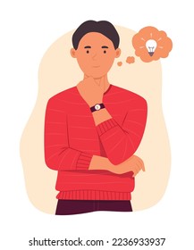 Man Thinking Good Idea Concept Illustration