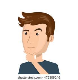 man thinking icon vector illustration design
