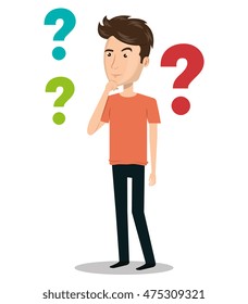 man thinking icon vector illustration design
