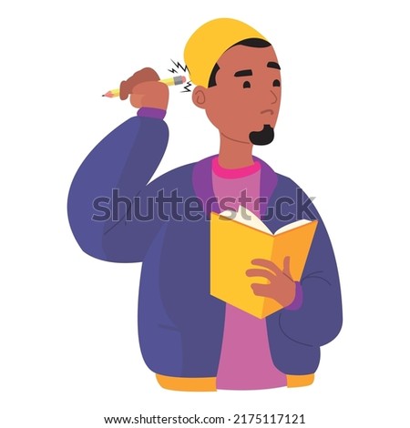 man thinking illustration over white