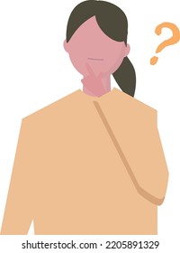 Man thinking with question mark. Vector illustration 