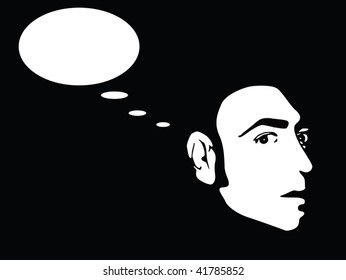 man thinking vector