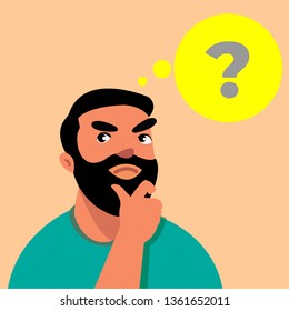 Man Ask Flat Design Stock Vector (Royalty Free) 1294815241 | Shutterstock