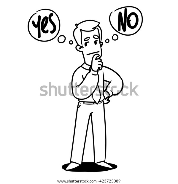 Man Thinking Yes No Stock Vector (Royalty Free) 423725089 | Shutterstock