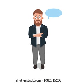 Man is thinking.Vector illustration in cartoon style
