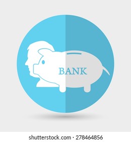 Man thinks about money. Businessman concept icon