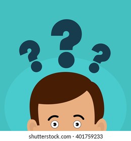 Man Thinks About Problem Question Marks Stock Vector (Royalty Free ...