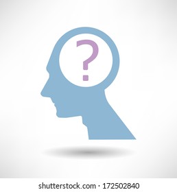Man thinks. Business concept icon