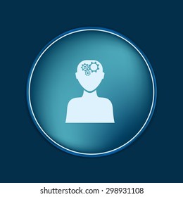man thinks, the gears in head