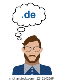 man thinks of german domain
