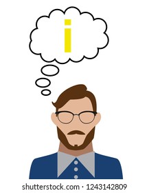 man thinks of informations