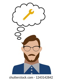 man thinks of repair