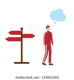 Man thinks, the sign of dialogue. ignpost icon