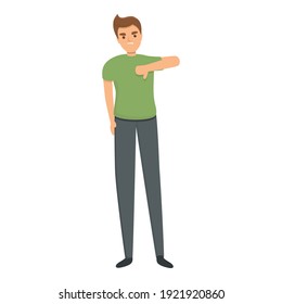 Man thinks something is Bad, dislike icon. Cartoon of Man thinking something is bad, dislike vector icon for web design isolated on white background