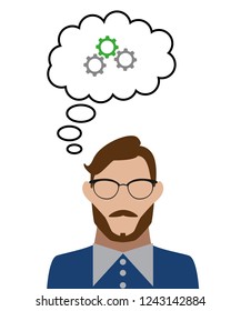 man thinks of system