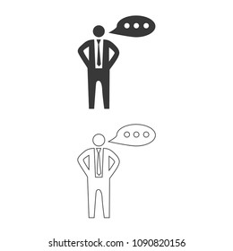 Man thinks vector  icon.