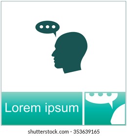 Man thinks vector icon.