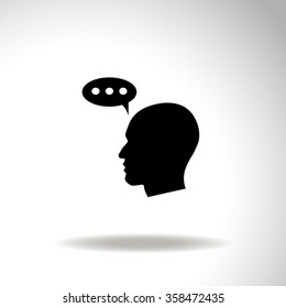 Man thinks vector icon.