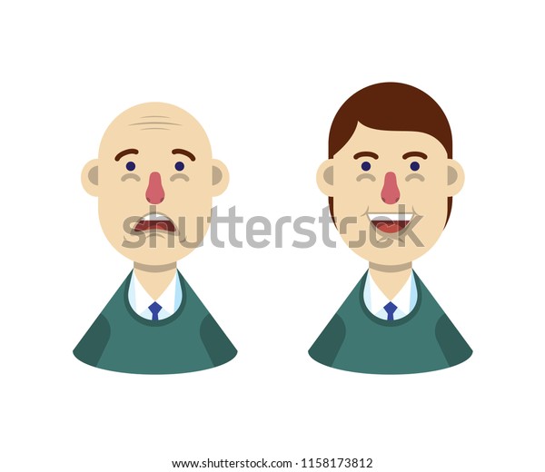 Man Thinning Hair Solution Before After Stock Vector Royalty Free