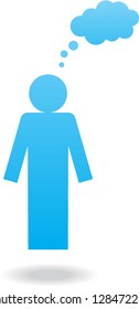 man with thought symbol