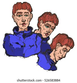 Man in the three foreshortening.