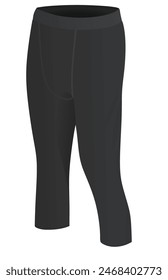 Man three quarters elastic tight pants. vector 