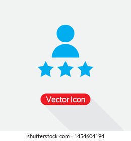 Man and Three Stars Icon Vector Illustration Eps10