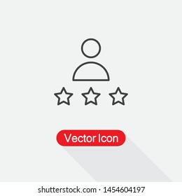 Man and Three Stars Icon Vector Illustration Eps10