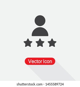 Man and Three Stars Icon Vector Illustration Eps10