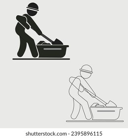 man throw garbage, waste, trash, dust in dustbin vector icon
