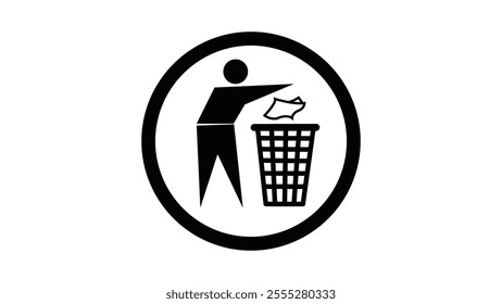 Man Throwing durst in Waste Bin,  Illustrations and Vectors graphics