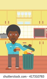 Man throwing junk food.