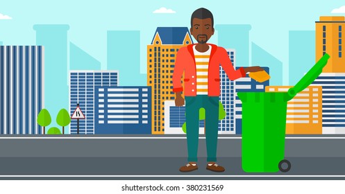 Man throwing trash.