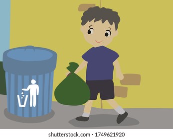 a man throwing trash in his place, vector illustration